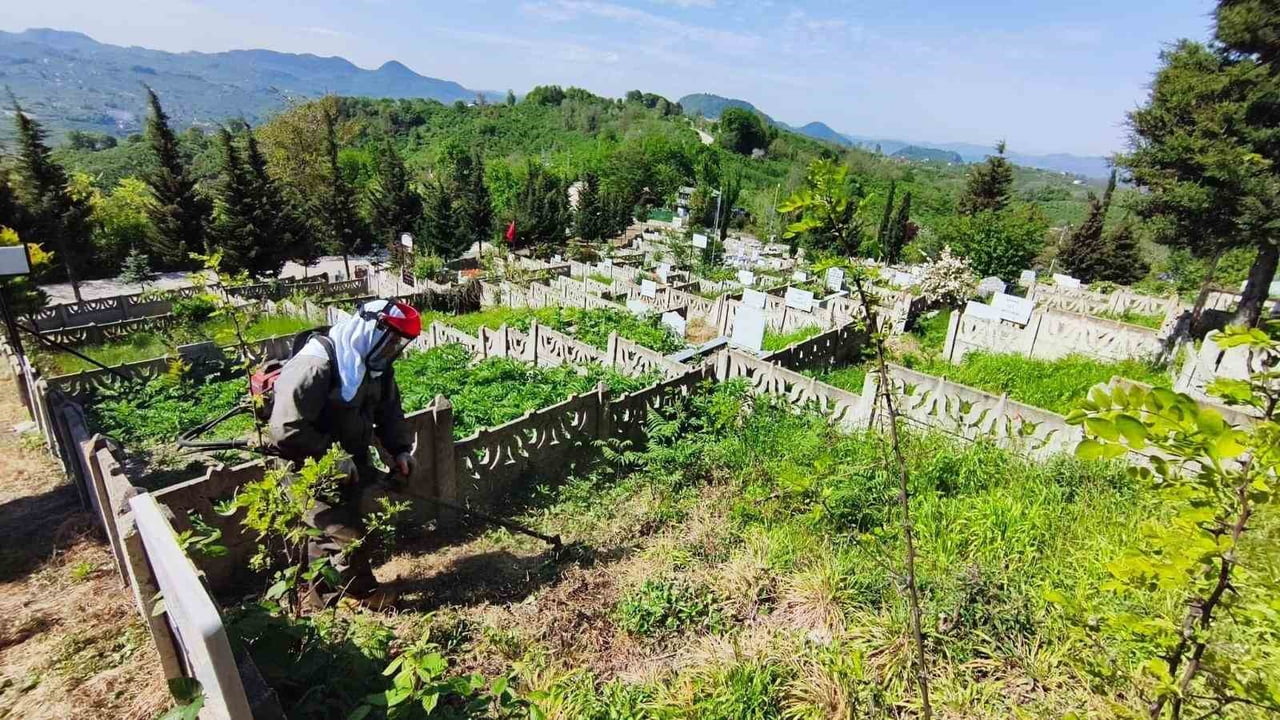 ORDU BÜYÜKŞEHİR BELEDİYESİ EKİPLERİ, KURBAN BAYRAMI ÖNCESİNDE İL GENELİNDEKİ MEZARLIK VE...