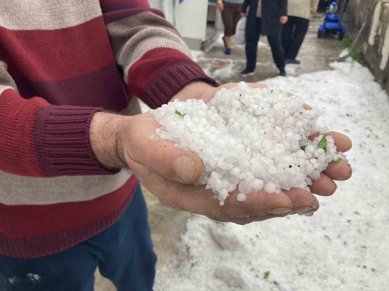 REFAHİYE’DE DOLU YAĞIŞI ETKİLİ OLDU
