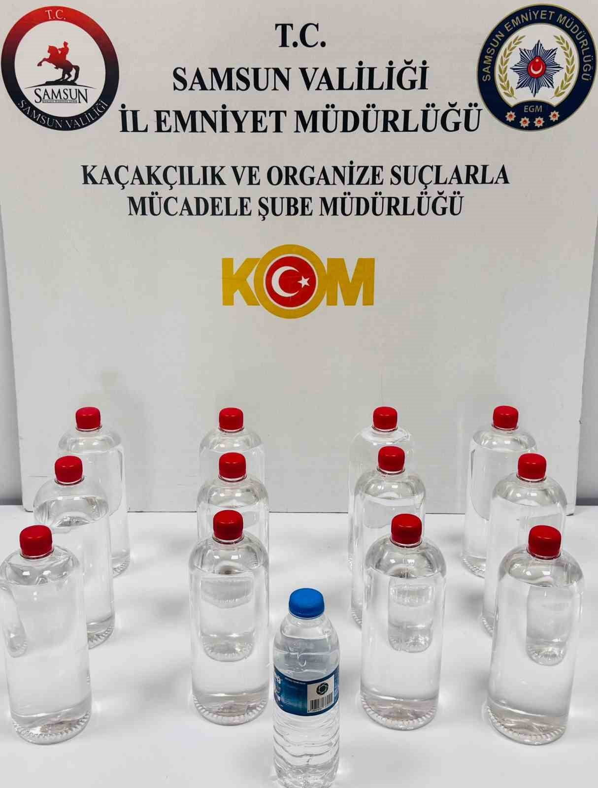SAMSUN’UN İLKADIM İLÇESİNDE POLİS EKİPLERİ TARAFINDAN DÜZENLENEN SAHTE ALKOL OPERASYONUNDA 12...