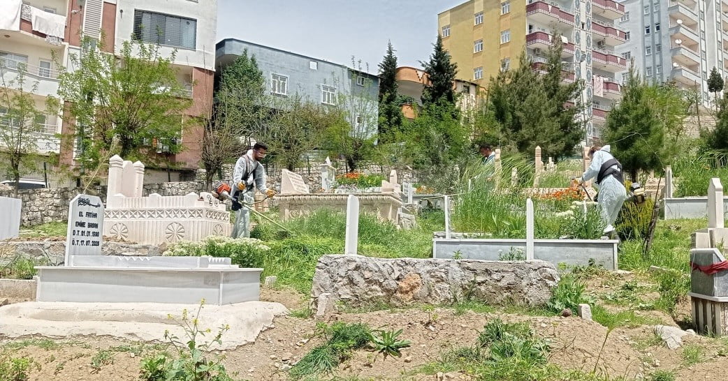 ŞIRNAK BELEDİYESİ PARK VE BAHÇE MÜDÜRLÜĞÜ EKİPLERİ, MEZARLIKLAR İLE YEŞİL ALANLARDA KAPSAMLI...