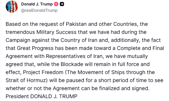 TRUMP: "ÖZGÜRLÜK PROJESİ KISA BİR SÜRELİĞİNE DURDURULACAK"