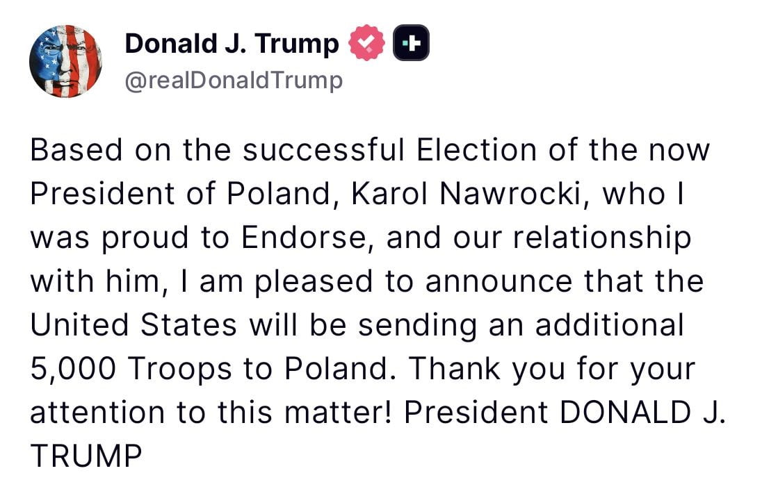 TRUMP: "POLONYA’YA 5 BİN EK ASKER GÖNDERECEĞİZ"
