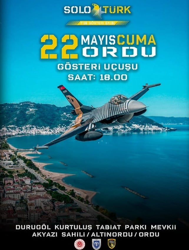TÜRK HAVA KUVVETLERİ’NİN AKROBASİ TİMİ SOLOTÜRK, ORDU’DA GÖSTERİ UÇUŞU...