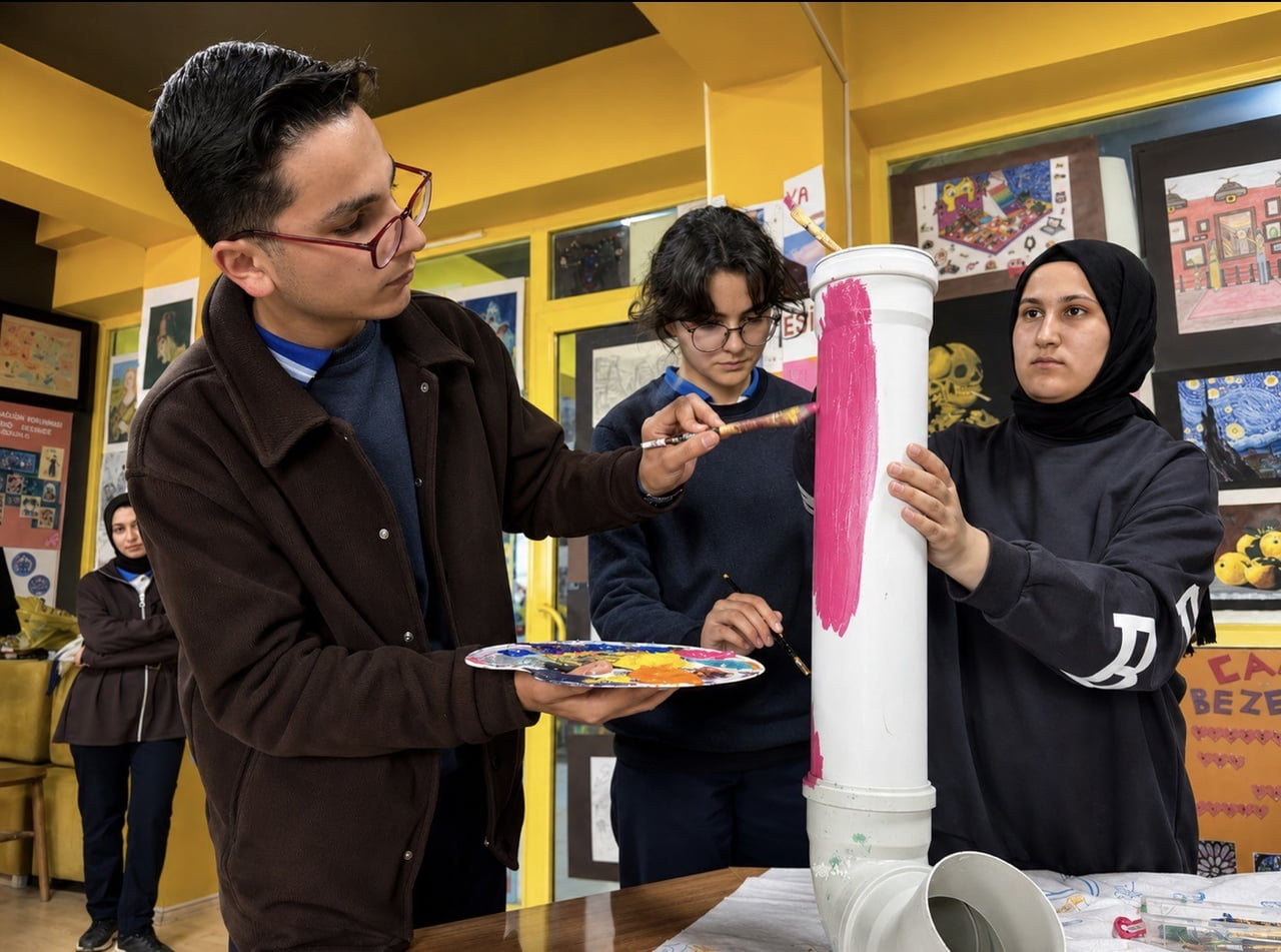 AĞRI DAĞI ANADOLU LİSESİ'NDE GÖREV YAPAN FELSEFE GRUBU ÖĞRETMENİ LEYLA DEMİR, ÖĞRENCİLERİYLE...