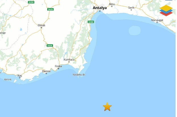 ANTALYA’NIN KUMLUCA İLÇESİ AÇIKLARINDA 3.5 BÜYÜKLÜĞÜNDE DEPREM MEYDANA GELDİ.