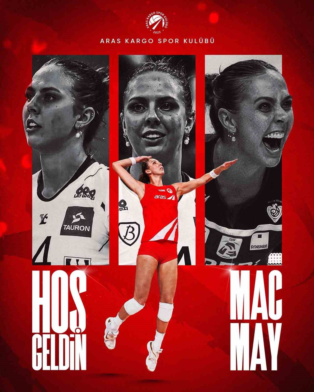ARAS KARGO KADIN VOLEYBOL TAKIMI, SMAÇÖR POZİSYONUNDA OYNAYAN 27 YAŞINDAKİ MACKENZİE MAY(27)’I...