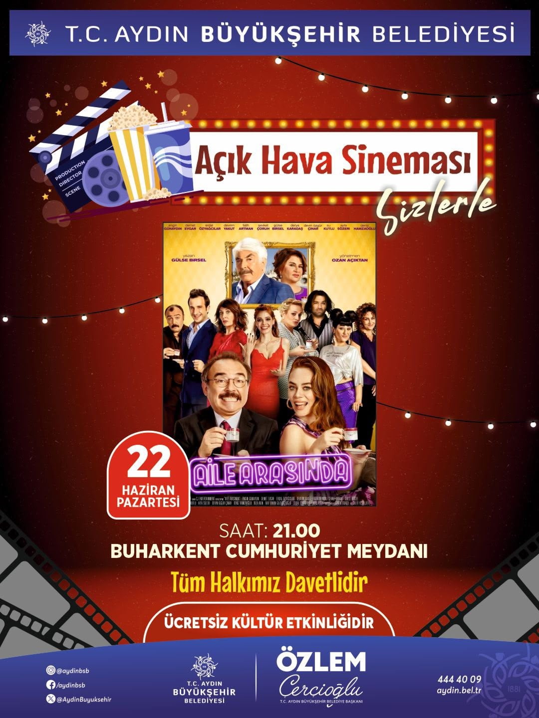 AYDIN BÜYÜKŞEHİR BELEDİYESİ TARAFINDAN GELENEKSEL HALE GETİRİLEN AÇIK HAVA SİNEMASI ETKİNLİKLERİ...