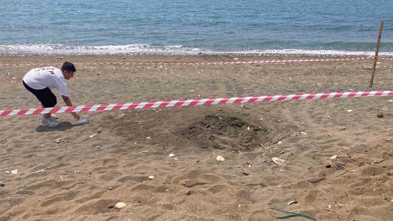 BEKÇİLER BÖLGEYE ŞERİT ÇEKEREK KORUMA ALANI OLUŞTURDU.