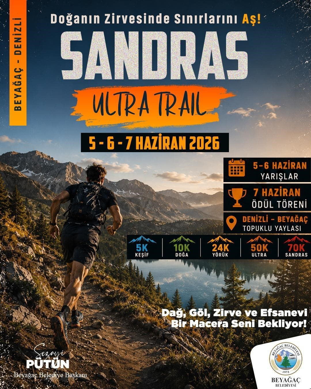BEYAĞAÇ BELEDİYESİ TARAFINDAN DÜZENLENEN SANDRAS ULTRA TRAİL 2026, 5-7 HAZİRAN TARİHLERİNDE...