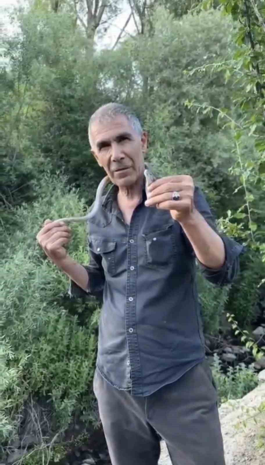 BİNGÖL'ÜN SOLHAN İLÇESİNDE YAŞAYAN YAKUP KOÇAK, BİR ISIRIĞI İNSANI ÖLDÜRMEYE YETEN ENGEREK...