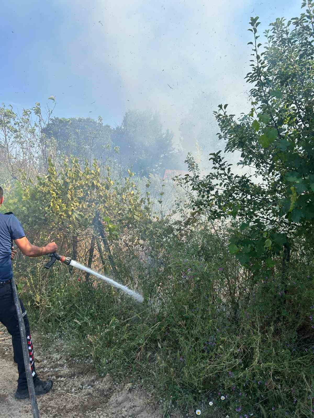 ÇANAKKALE'NİN EZİNE İLÇESİNDE OTLUK ALANDA ÇIKAN YANGIN KISA SÜREDE SÖNDÜRÜLDÜ.