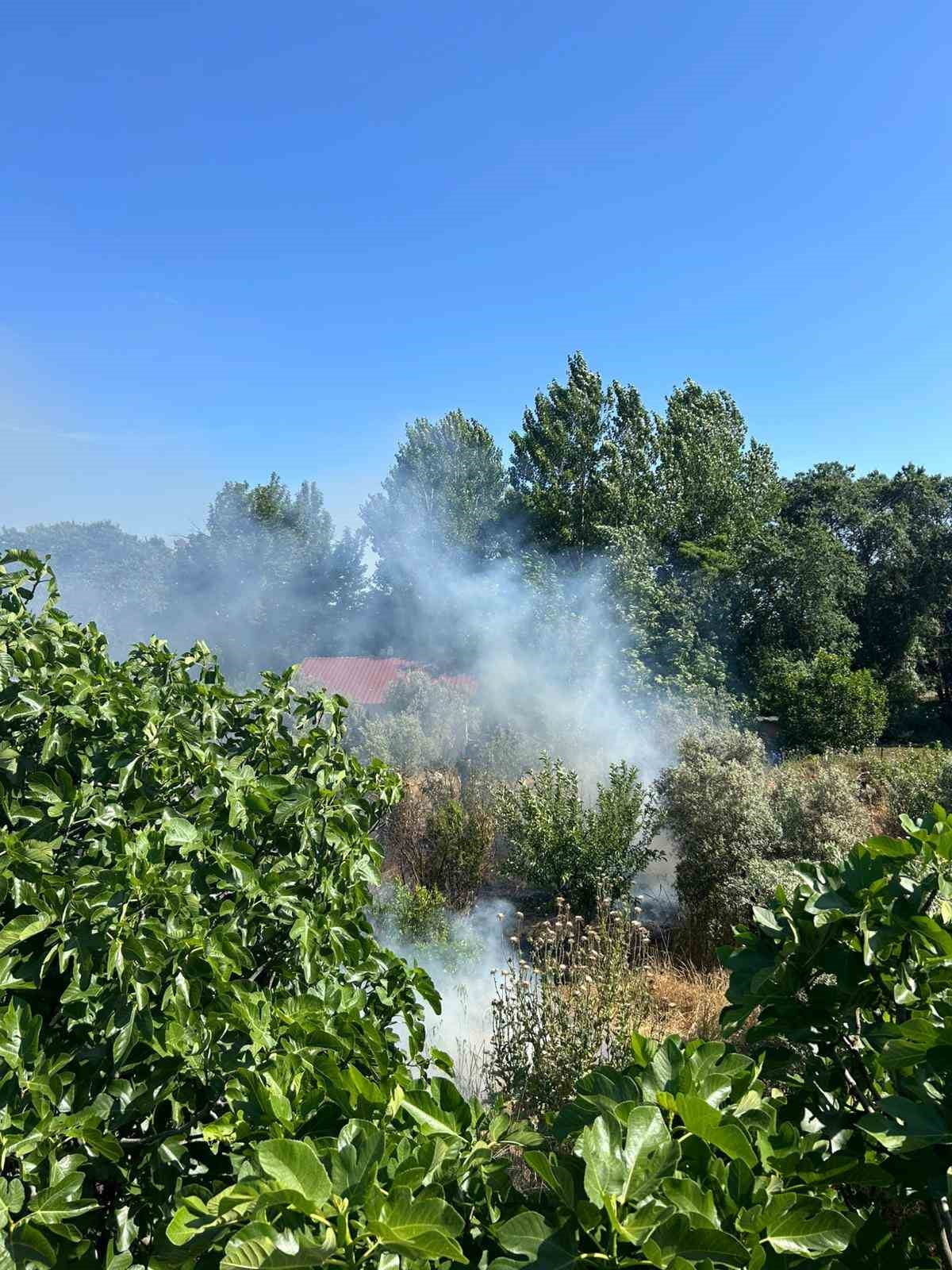 ÇANAKKALE'NİN EZİNE İLÇESİNDE OTLUK ALANDA ÇIKAN YANGIN KISA SÜREDE SÖNDÜRÜLDÜ.
