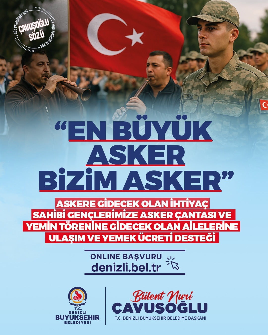 DENİZLİ BÜYÜKŞEHİR BELEDİYESİ, "EN BÜYÜK ASKER BİZİM ASKER" PROJESİYLE ASKER AİLELERİNİN HASRETİNE...