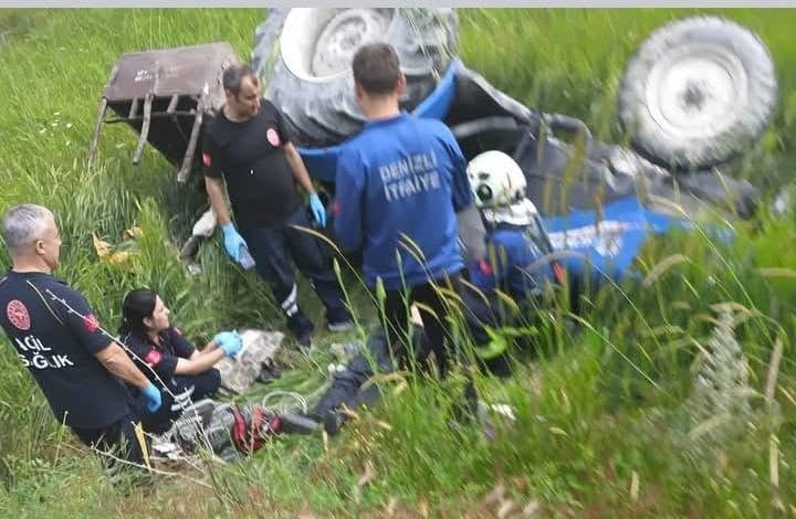 DENİZLİ’NİN ÇAMELİ İLÇESİNDE KALINKOZ İLE YAYLAPINAR MAHALLELERİ ARASINDA MEYDANA GELEN TRAKTÖR...