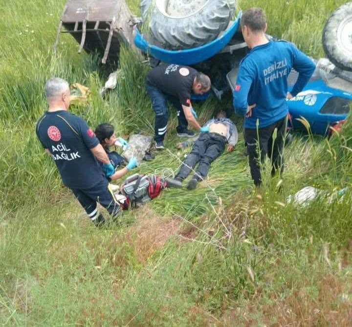DENİZLİ’NİN ÇAMELİ İLÇESİNDE KALINKOZ İLE YAYLAPINAR MAHALLELERİ ARASINDA MEYDANA GELEN TRAKTÖR...