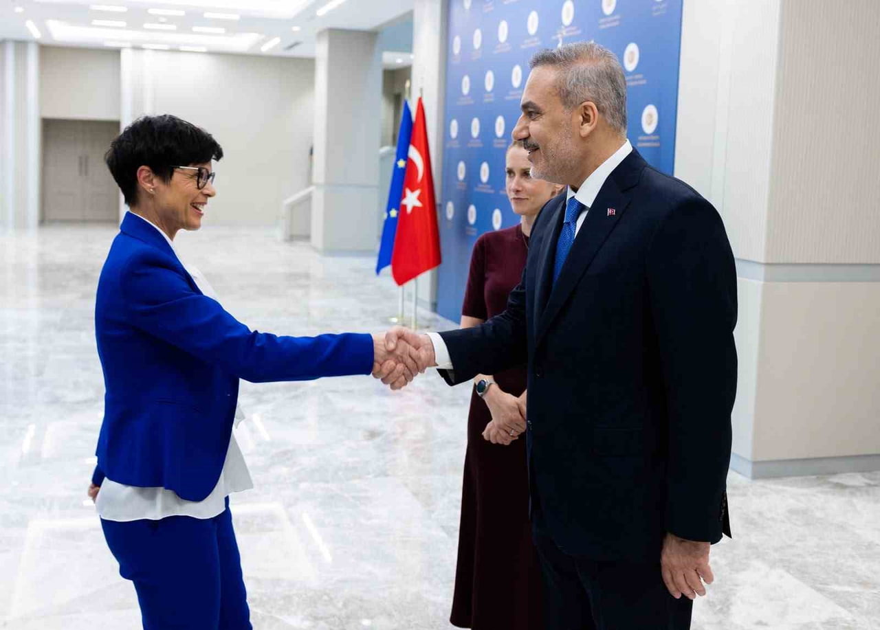 DIŞİŞLERİ BAKANI HAKAN FİDAN, AVRUPA BİRLİĞİ (AB) KOMİSYONU BAŞKANI KAJA KALLAS VE BERABERİNDEKİ...