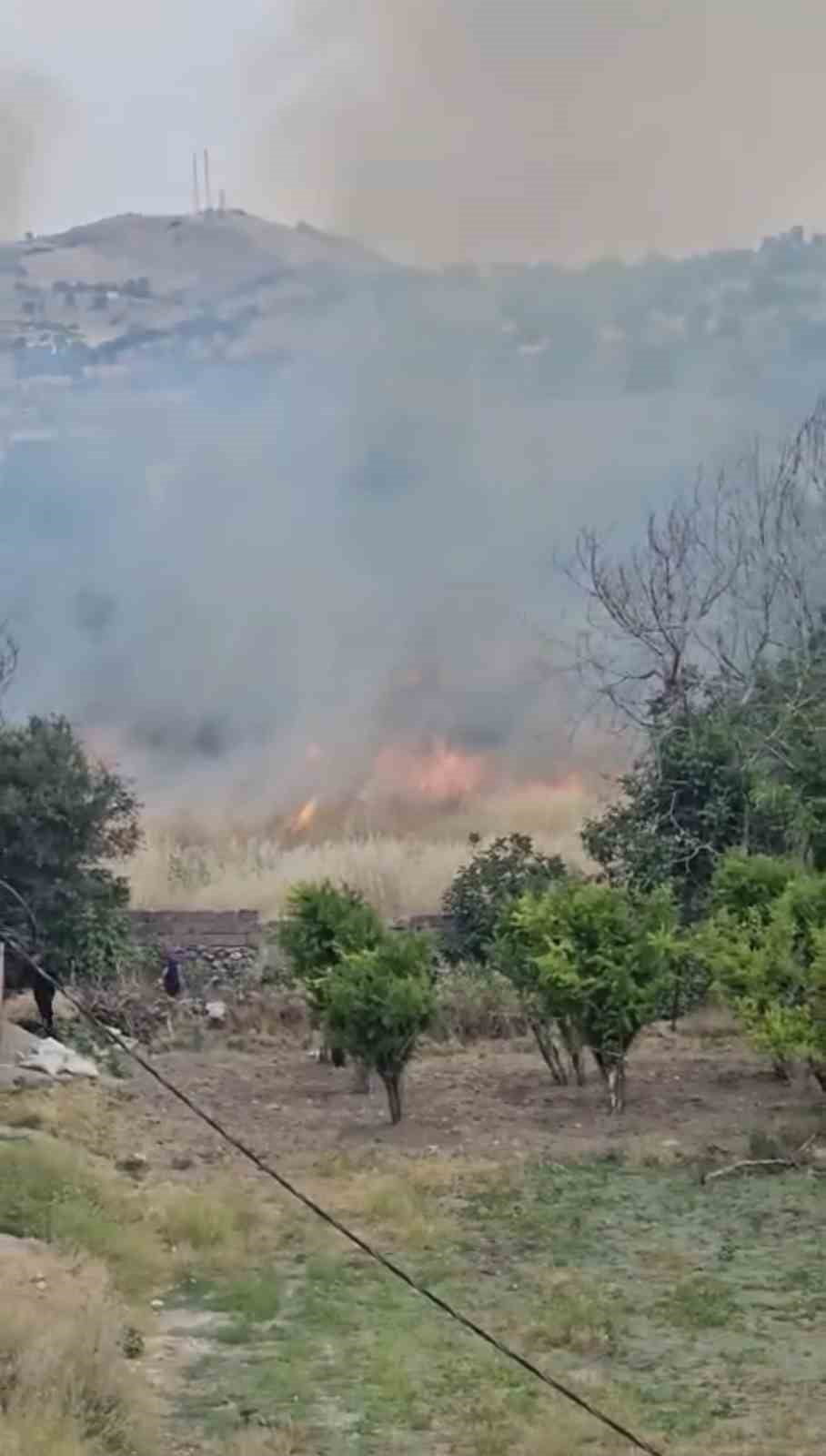 DİYARBAKIR'IN ÇERMİK İLÇESİNDE ÇIKAN ANIZ YANGINI, PANİĞE NEDEN OLDU. YANGIN, YERLEŞİM ALANLARINA...