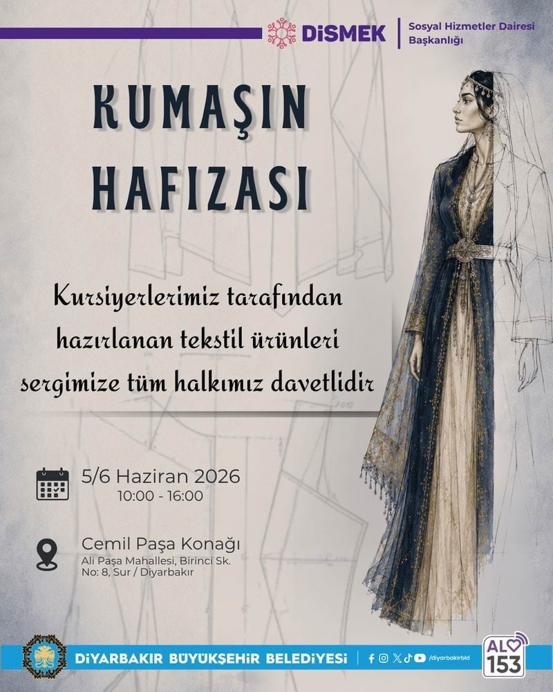 DİYARBAKIR BÜYÜKŞEHİR BELEDİYESİ, “KUMAŞIN HAFIZASI” SERGİSİ İLE MODA TASARIM KURSU...