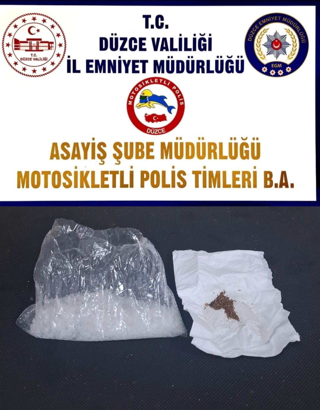 DÜZCE’DE POLİS EKİPLERİ TARAFINDAN YAPILAN ÇALIŞMADA METAMFETAMİN VE KANNABİNOİD ELE GEÇİRİLDİ...