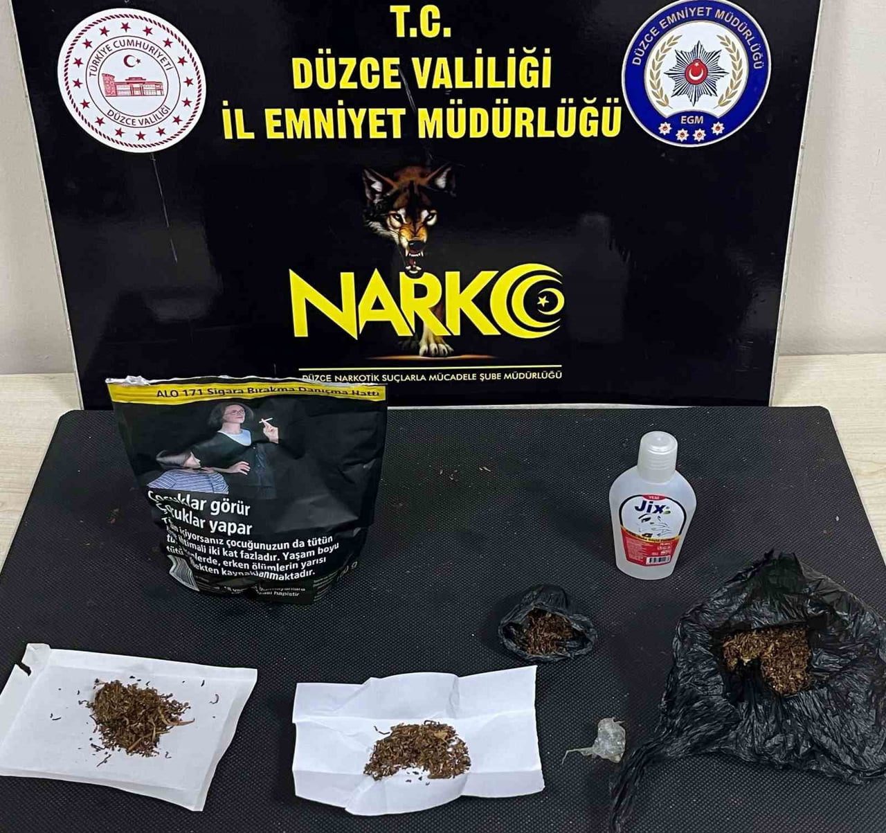 DÜZCE İL EMNİYET MÜDÜRLÜĞÜ NARKOTİK SUÇLARLA MÜCADELE ŞUBE MÜDÜRLÜĞÜ EKİPLERİNİN YAPTIĞI...
