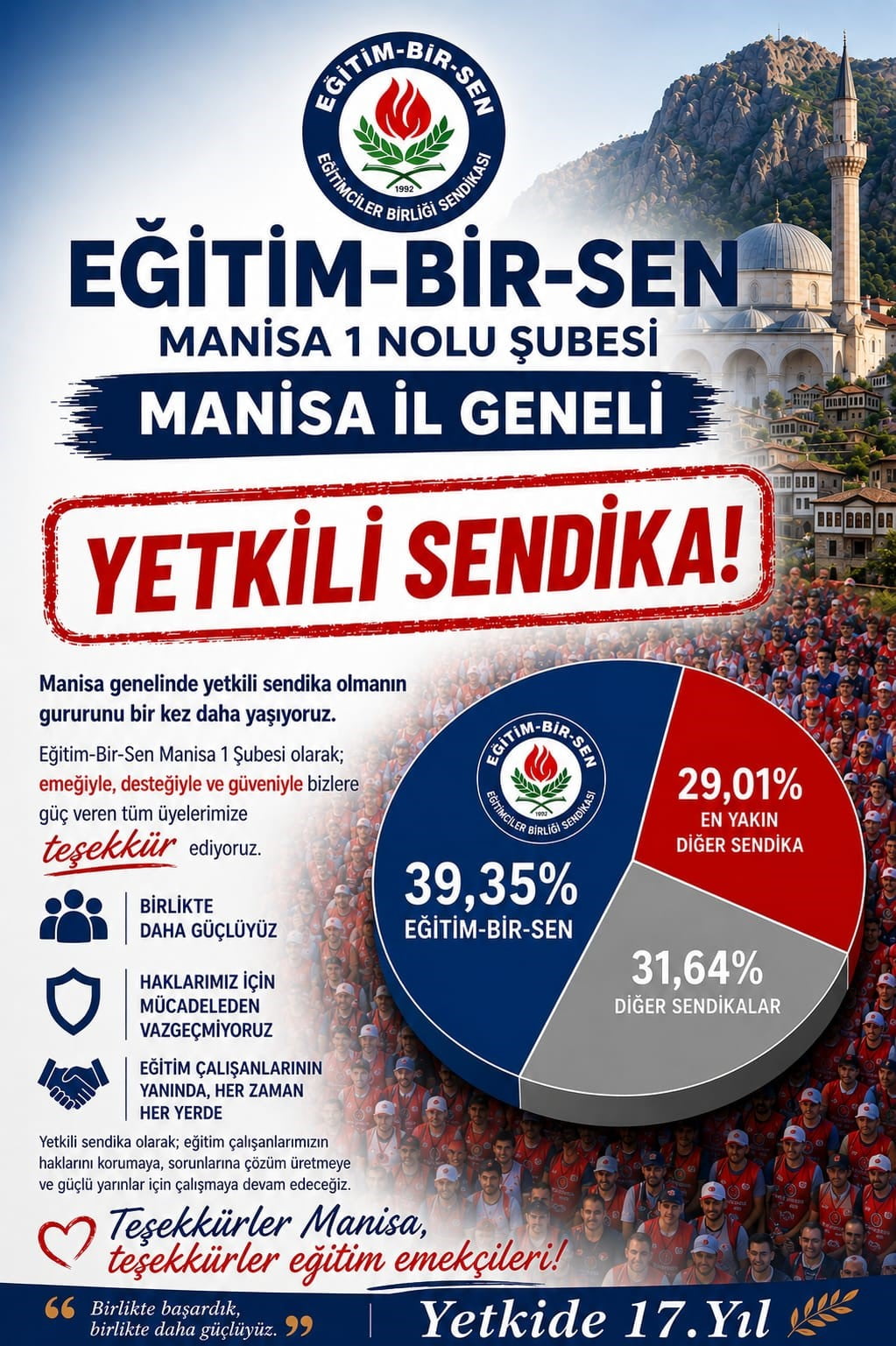 EĞİTİM-BİR-SEN MANİSA 1 NO’LU ŞUBE BAŞKANI VE MEMUR-SEN MANİSA İL TEMSİLCİSİ AHMET YASAV...