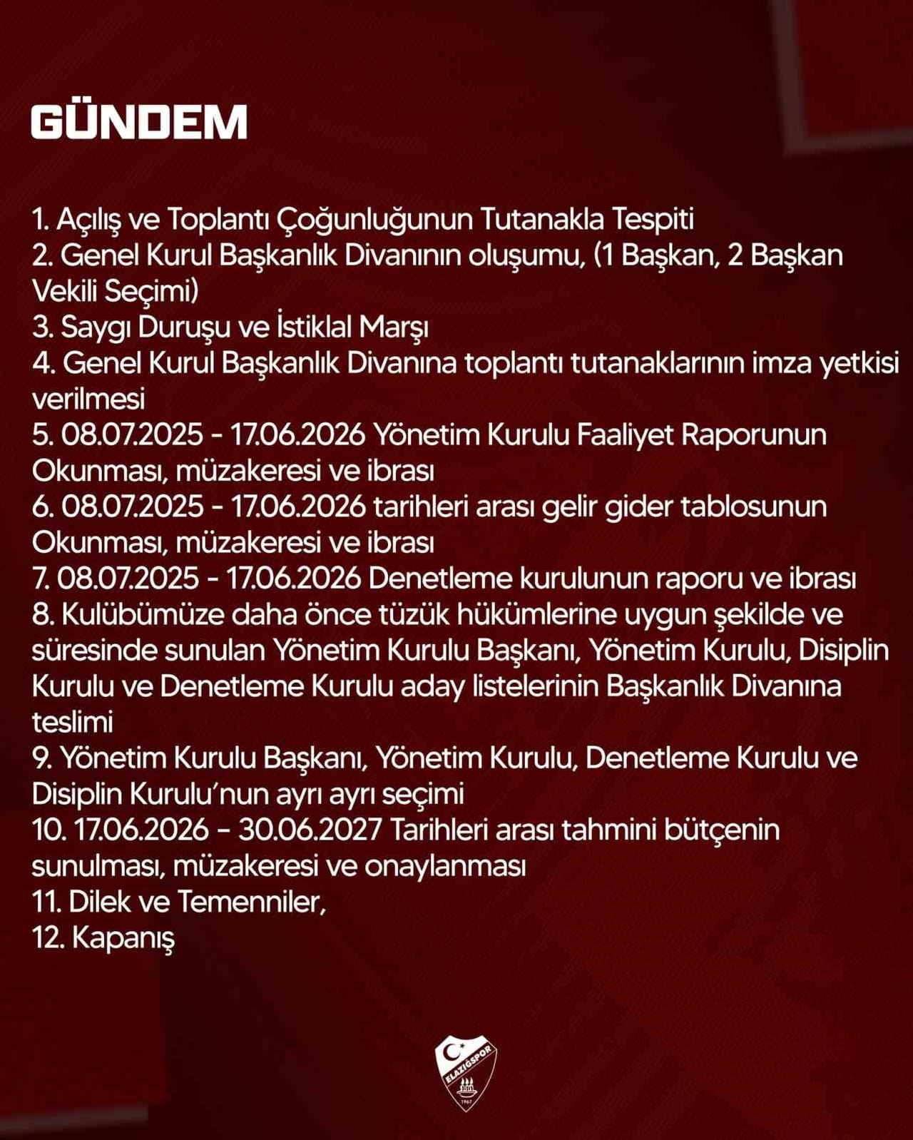 ELAZIĞSPOR‘DA GENEL KURUL TARİHİ KESİNLEŞTİ