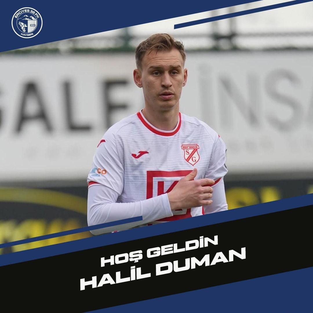 ERCİYES 38 FUTBOL SPOR KULÜBÜ SON OLARAK SEBAT GENÇLİKSPOR’DA FORMA GİYEN HALİL DUMAN’I KADROSUNA...