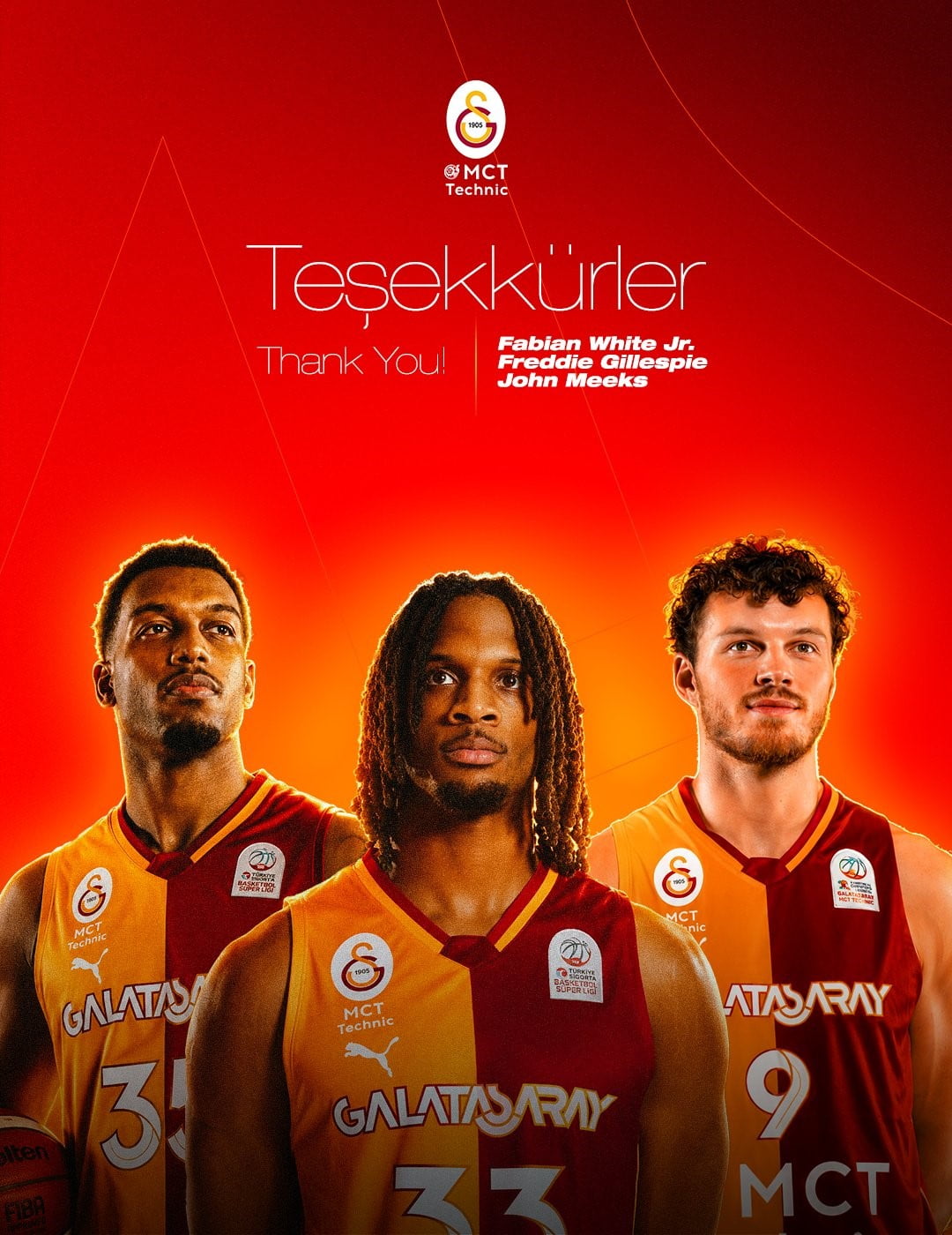 GALATASARAY ERKEK BASKETBOL TAKIMI, FABİAN WHİTE JR.(SOLDA), FREDDİE GİLLESPİE(ORTADA) VE JOHN...