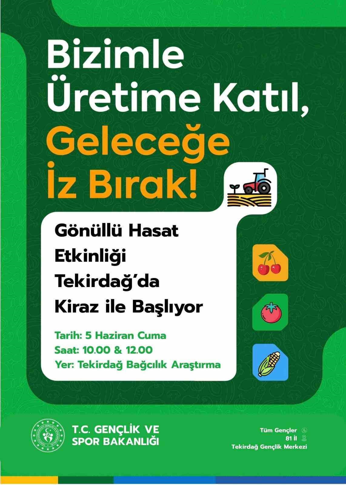 GENÇLERİN TARIMSAL ÜRETİM SÜREÇLERİNİ YAKINDAN TANIMALARINI SAĞLAMAK AMACIYLA DÜZENLENEN "GÖNÜLLÜ...