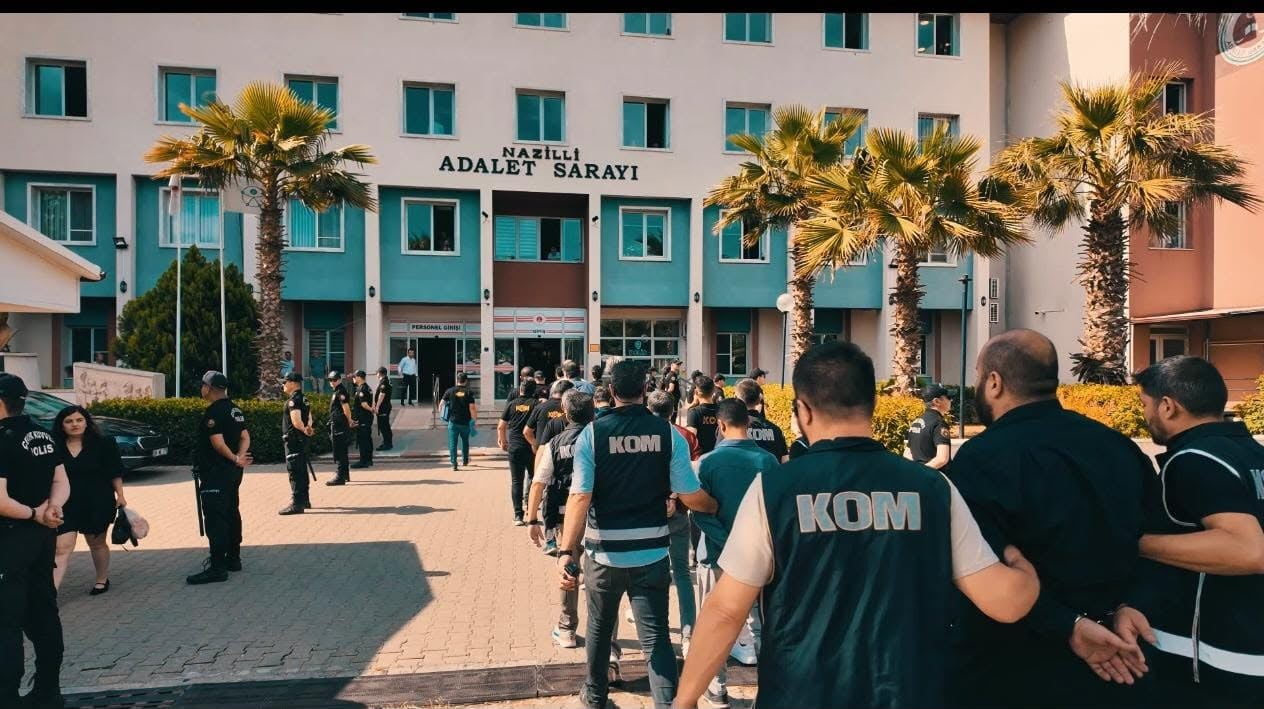 GÖZALTINA ALINAN 11 ŞÜPHELİDEN 7’Sİ TUTUKLANARAK CEZAEVİNE GÖNDERİLDİ. (/AYDIN-İHA)