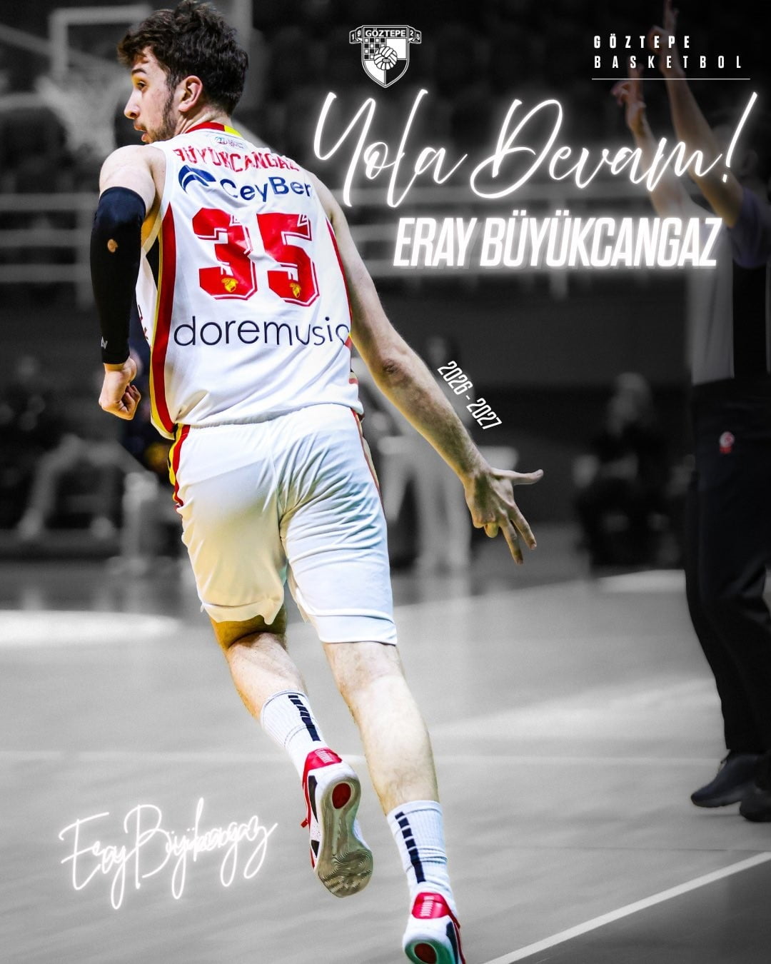GÖZTEPE BASKETBOL, 2004 DOĞUMLU FORVET OYUNCUSU ERAY BÜYÜKCANGAZ İLE YENİ SÖZLEŞME İMZALADIĞINI...