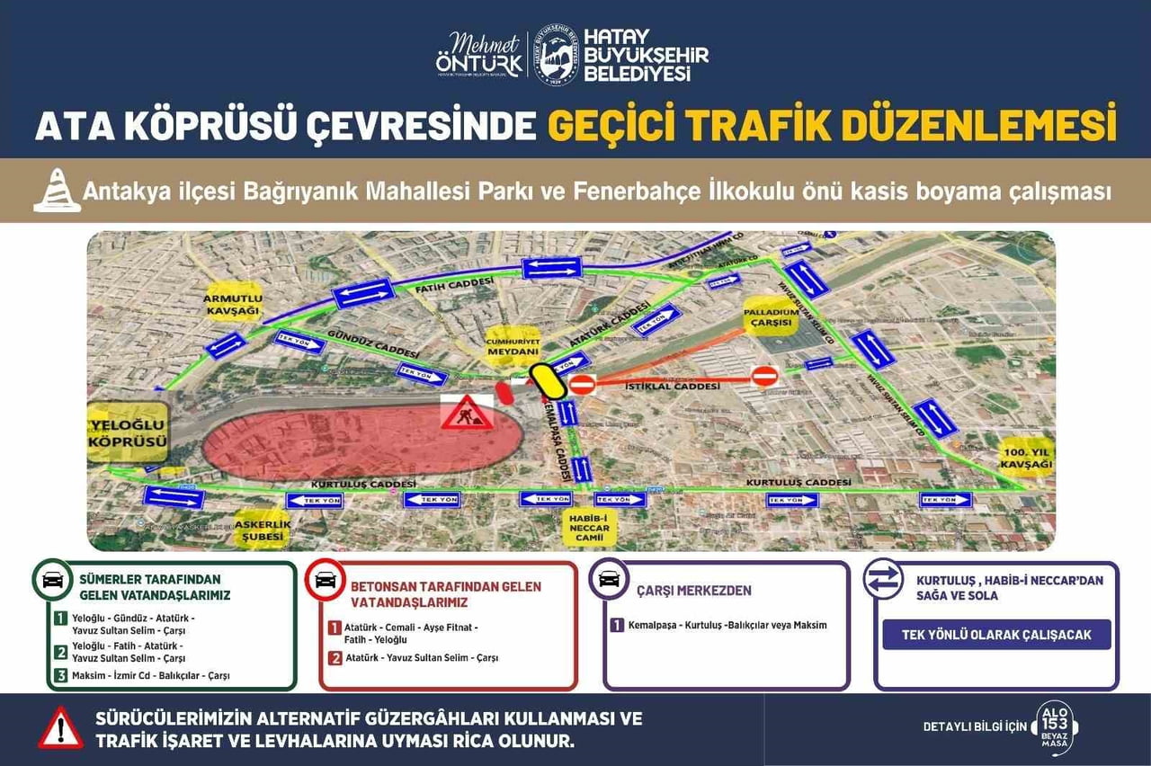 HATAY BÜYÜKŞEHİR BELEDİYESİ, ANTAKYA’DA 54 YILDIR HİZMET VEREN ATA KÖPRÜSÜ’NÜN 1 TEMMUZ’DA...