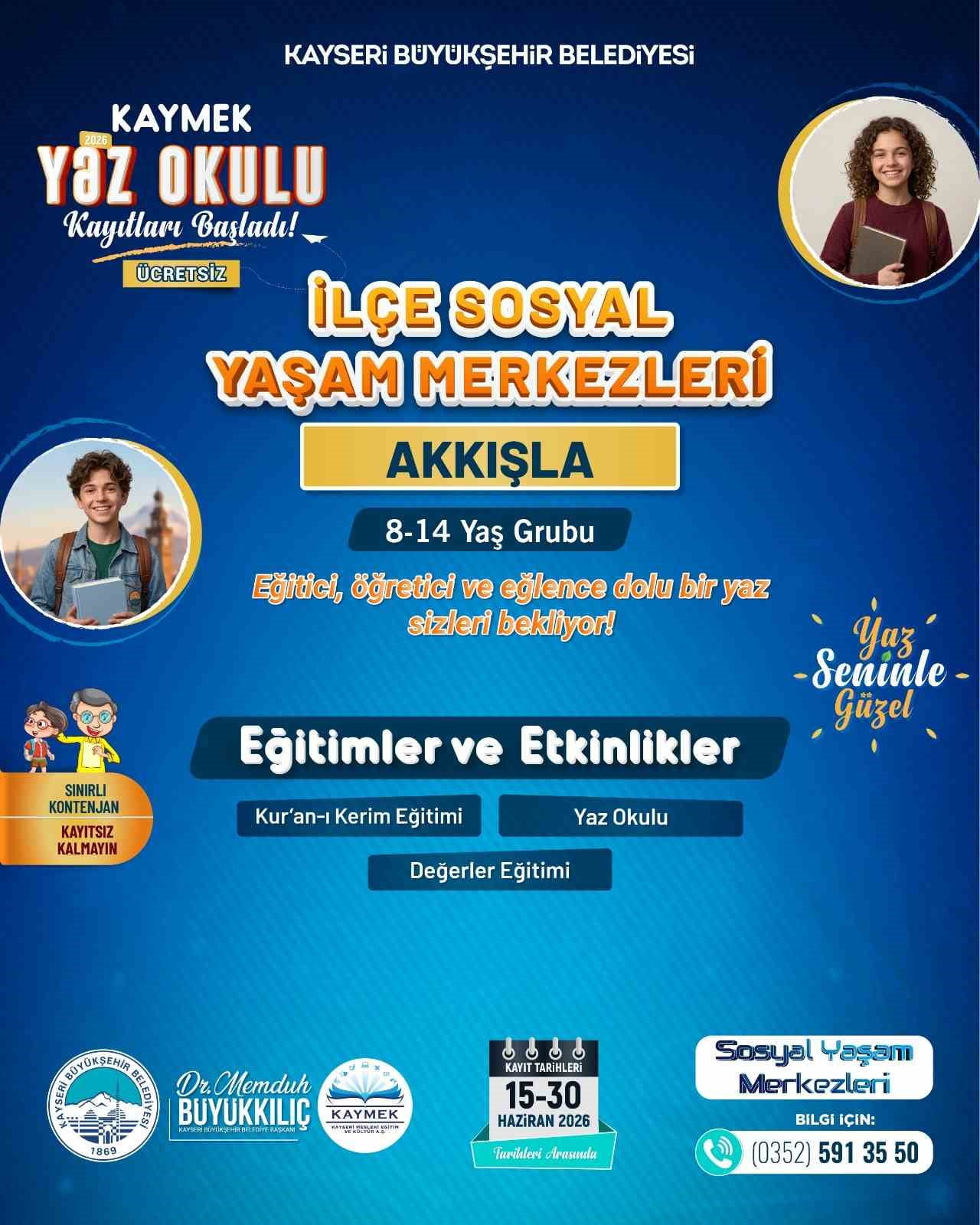 KAYSERİ BÜYÜKŞEHİR BELEDİYESİ’NDE BÜNYESİNDE FAALİYET GÖSTEREN KAYMEK’İN İLÇE SOSYAL YAŞAM...