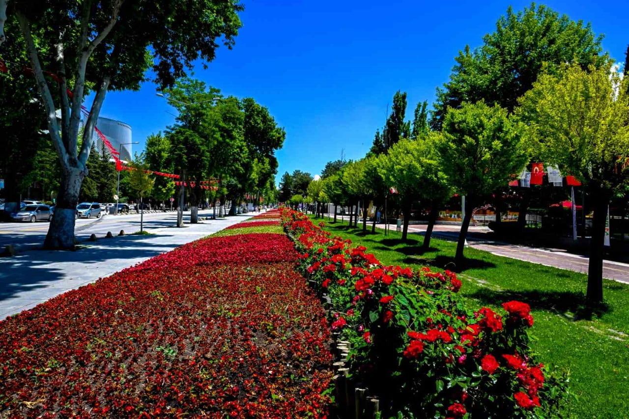 MALATYA'DA PARK VE KAVŞAKLAR ÇİÇEKLERLE SÜSLENDİ