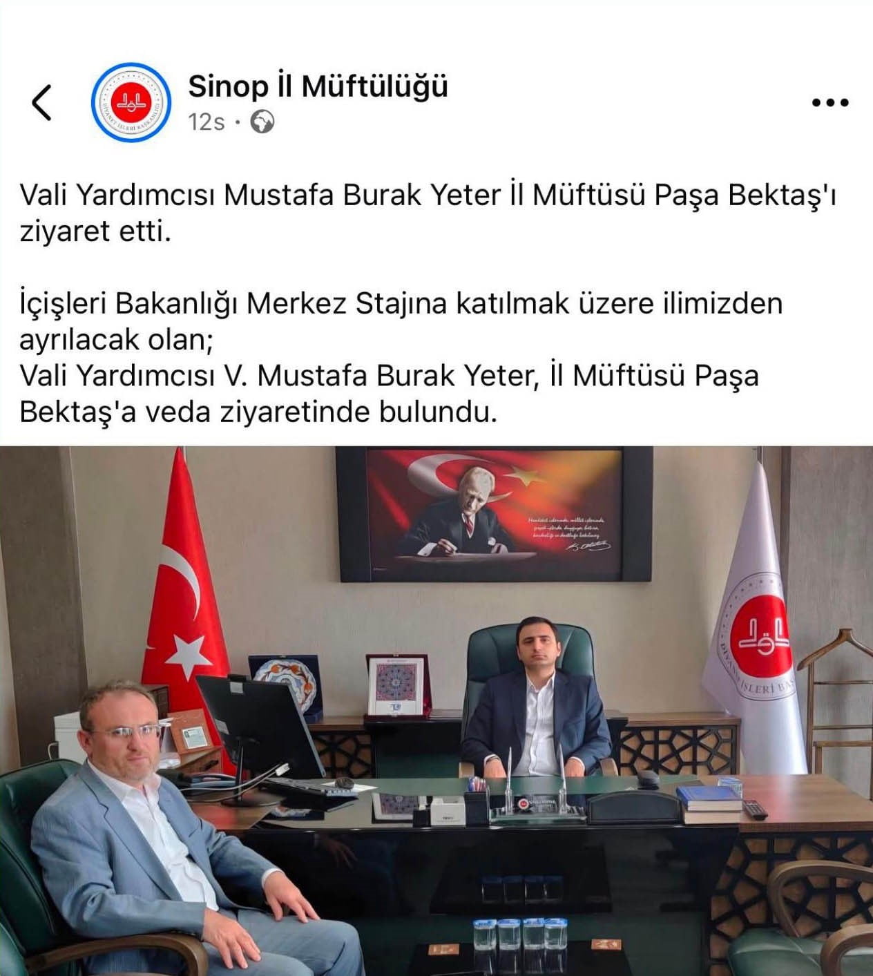 MİL-DİYANET SEN GENEL BAŞKANI CELALEDDİN GÜL, SİNOP İL MÜFTÜLÜĞÜ TARAFINDAN PAYLAŞILAN BİR...
