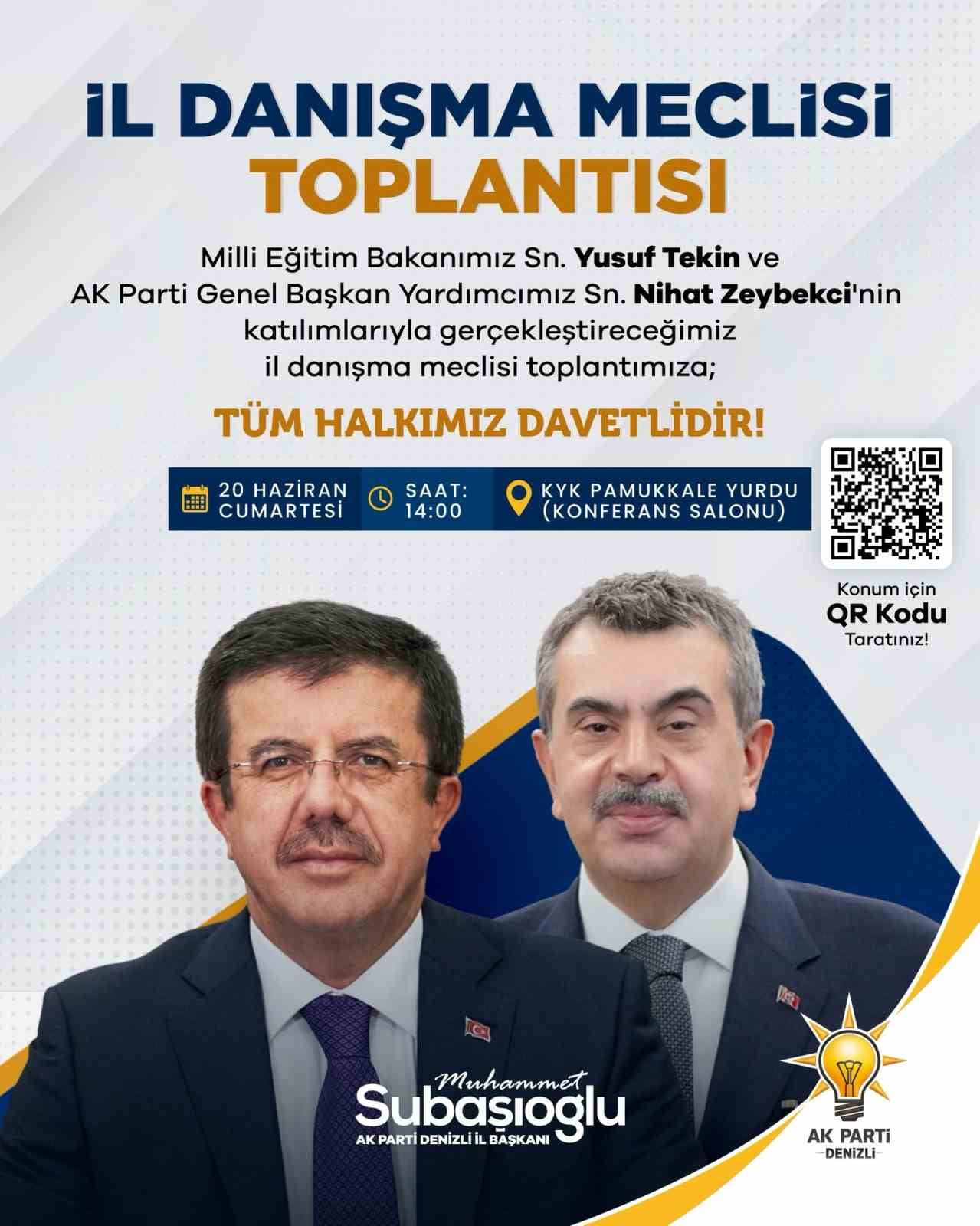 MİLLİ EĞİTİM BAKANI YUSUF TEKİN, AK PARTİ DENİZLİ İL DANIŞMA MECLİSİ TOPLANTISI’NA KATILMAK ÜZERE...