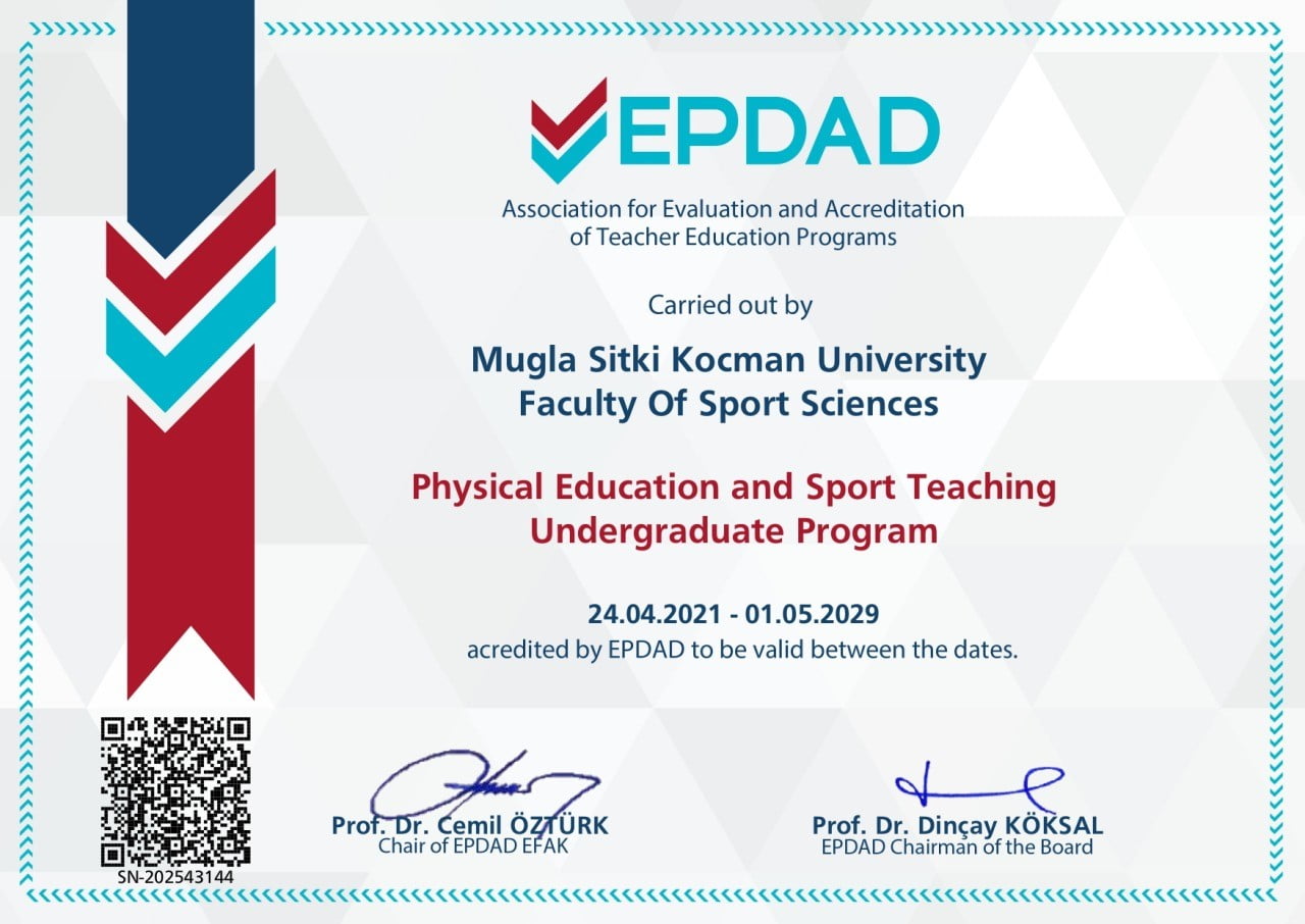 MSKÜ SPOR BİLİMLERİ FAKÜLTESİ BEDEN EĞİTİMİ VE SPOR ÖĞRETMENLİĞİ LİSANS PROGRAMI, EPDAD TARAFINDAN...