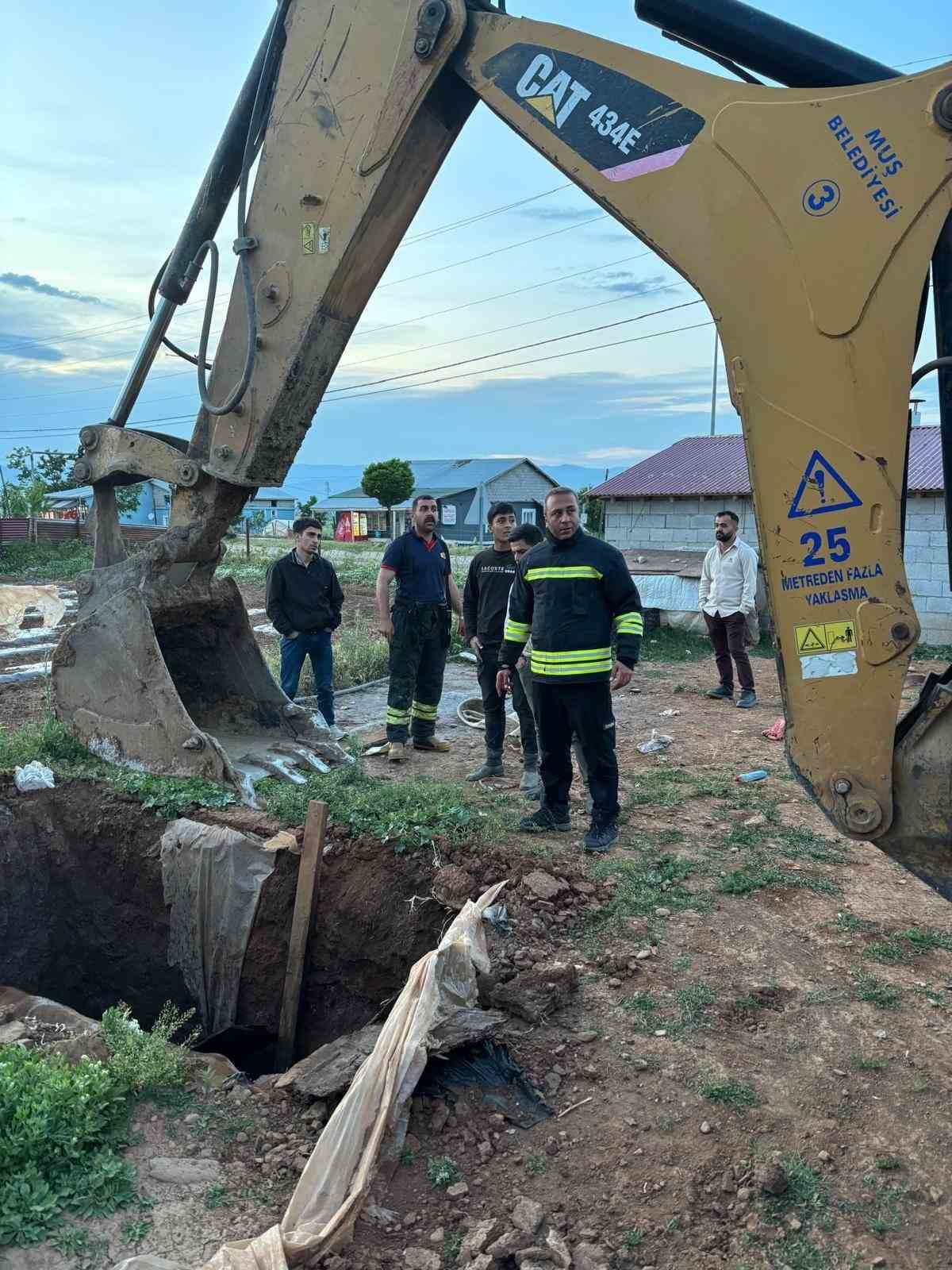 MUŞ’UN HARMAN KÖYÜNDE FOSEPTİK ÇUKURUNA DÜŞEN İNEK, İTFAİYE EKİPLERİNİN HIZLI VE KOORDİNELİ...