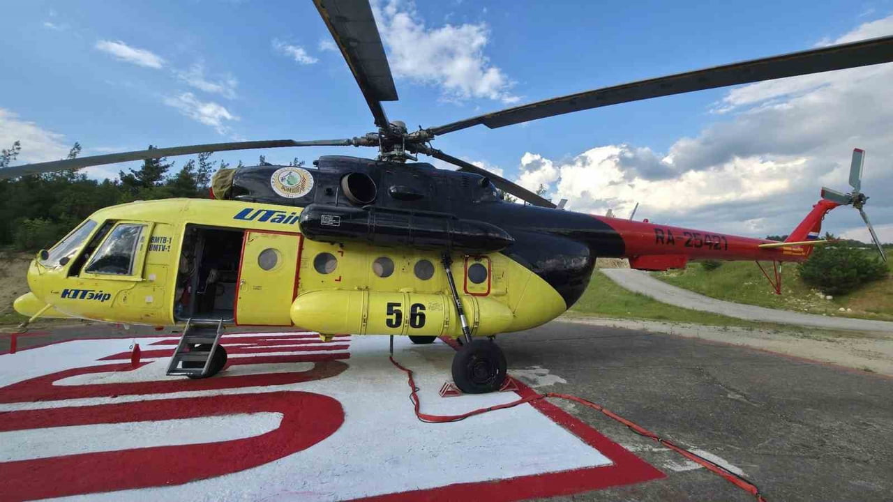 ORMAN YANGINLARIYLA MÜCADELE KAPSAMINDA TAHSİS EDİLEN YANGIN SÖNDÜRME HELİKOPTERİ, KARABÜK’TE...