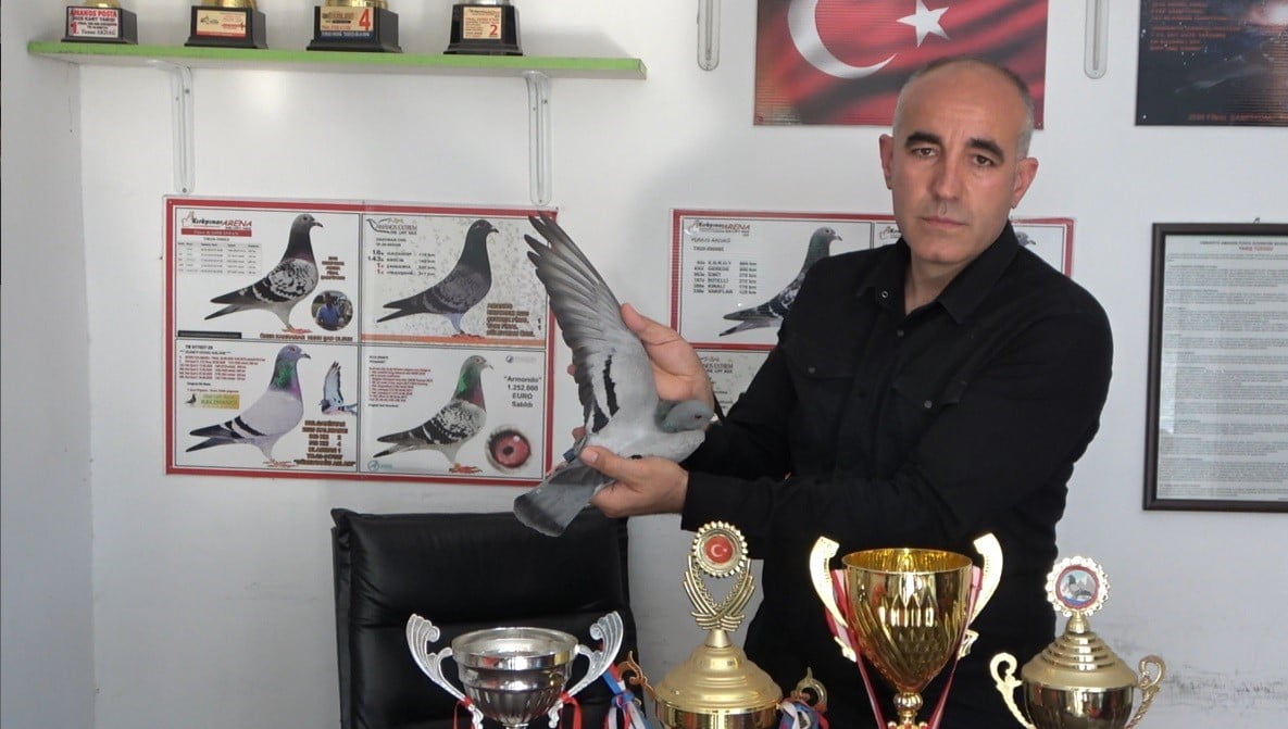 OSMANİYE AMANOS POSTA GÜVERCİNİ SEVENLER DERNEĞİ BAŞKANI YUNUS AKDAĞ, ELİMDEKİ GÜVERCİN, KARS...