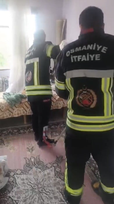 OSMANİYE EVE GİREN YILAN HALININ ARASINDAN ÇIKTI