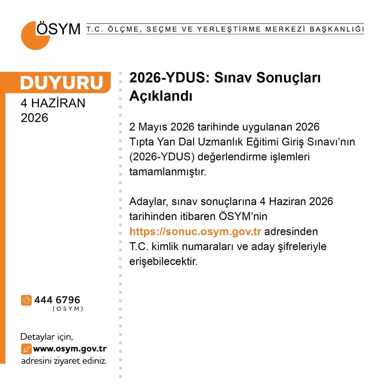 ÖSYM, KONUYA İLİŞKİN SOSYAL MEDYA HESABINDAN AÇIKLAMA YAPTI