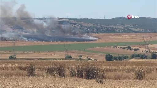 Silivri’de arpa tarlasında yangın