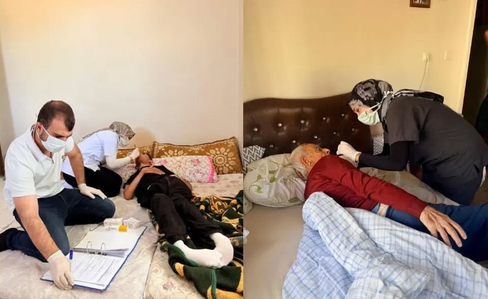 ŞIRNAK’IN İDİL İLÇESİNDE SAĞLIK EKİPLERİ, HASTANEYE GİDEMEYEN YATAĞA BAĞIMLI VE YAŞLI HASTALARIN...