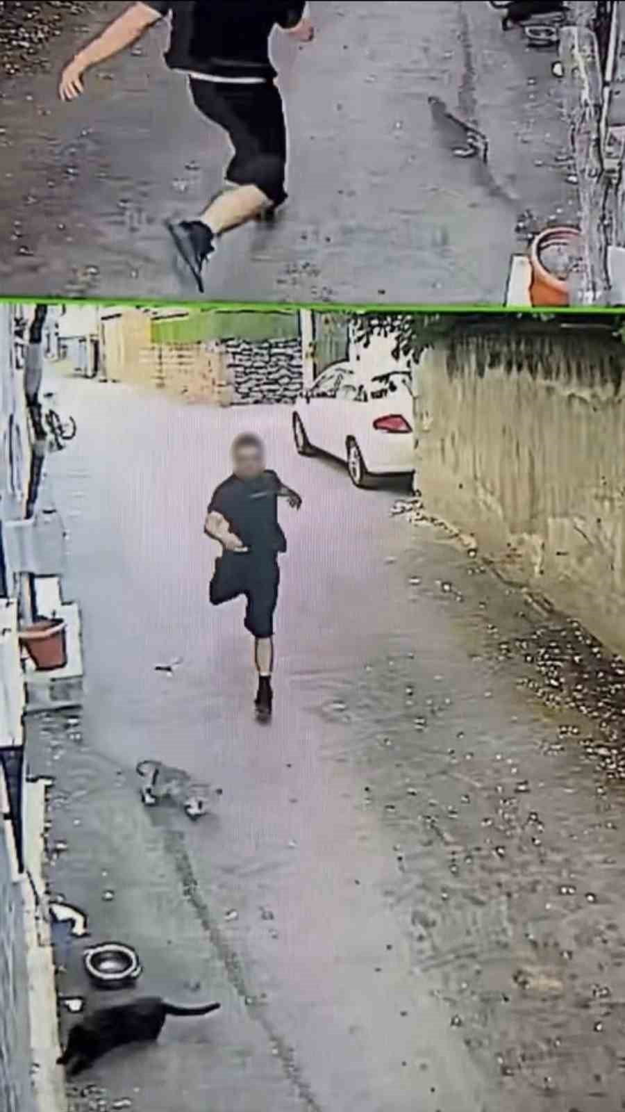 ŞÜPHELİNİN KAÇIŞI GÜVENLİK KAMERASINA YANSIDI.