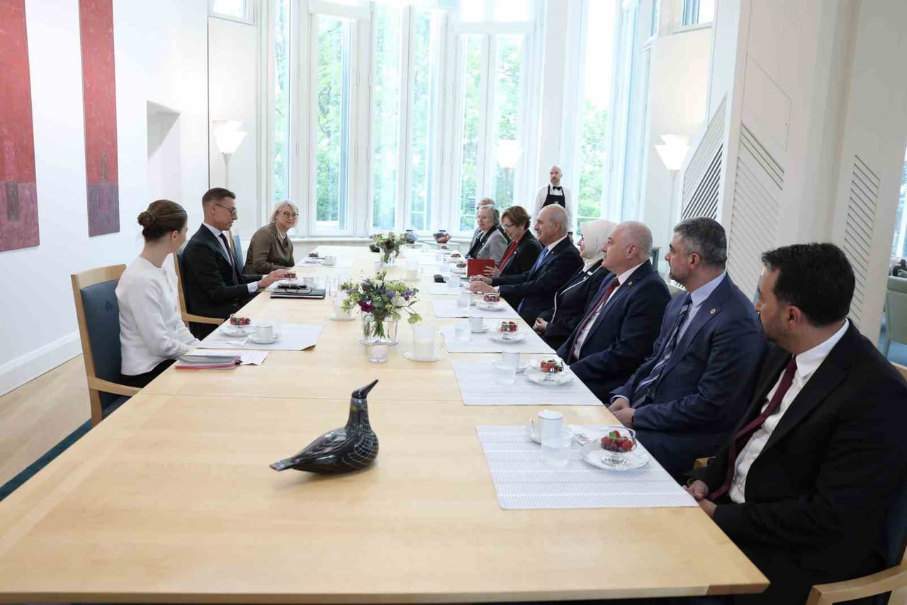TBMM BAŞKANI NUMAN KURTULMUŞ, FİNLANDİYA CUMHURBAŞKANI ALEXANDER STUBB İLE GÖRÜŞTÜ