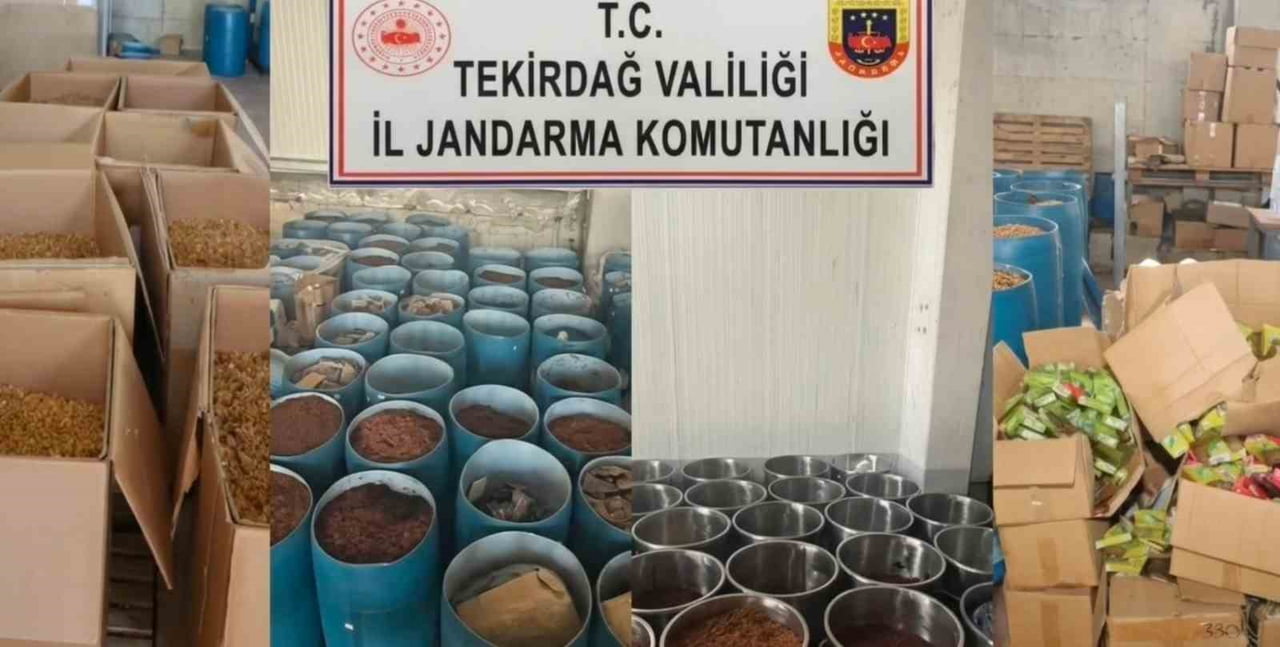 TEKİRDAĞ'IN ÇERKEZKÖY İLÇESİNDE JANDARMA EKİPLERİNCE DÜZENLENEN OPERASYONDA PİYASA DEĞERİ 84...