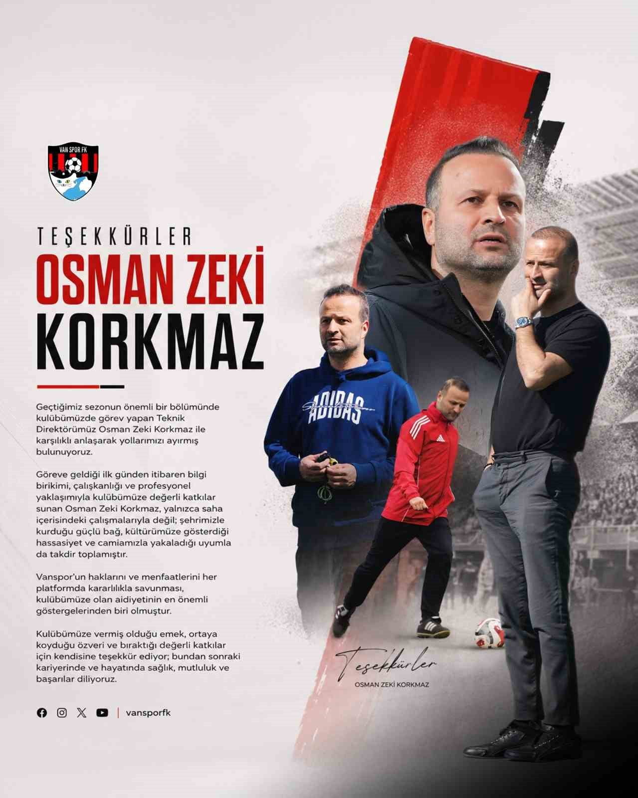 TFF 1. LİG’DE MÜCADELE EDEN VANSPOR FUTBOL KULÜBÜ, TEKNİK DİREKTÖR OSMAN ZEKİ KORKMAZ İLE...