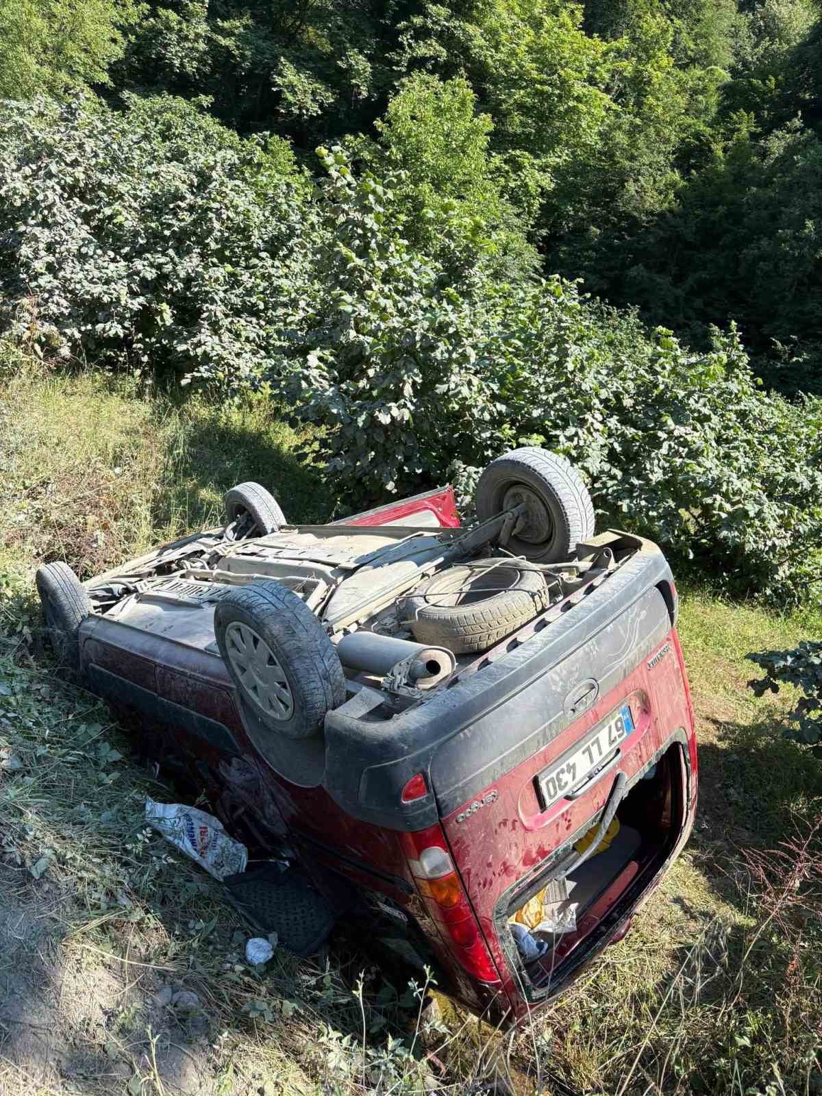 ZONGULDAK (İHA) - ZONGULDAK’IN ALAPLI İLÇESİNDE MEYDANA GELEN TRAFİK KAZASINDA, KONTROLDEN ÇIKAN...