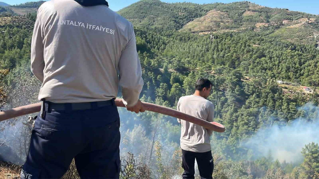 ALANYA İLÇESİNDE DÜN ÖĞLEDEN SONRA ÇIKAN ORMAN YANGININA GECE BOYUNCA KARADAN MÜDAHALE SÜRERKEN...